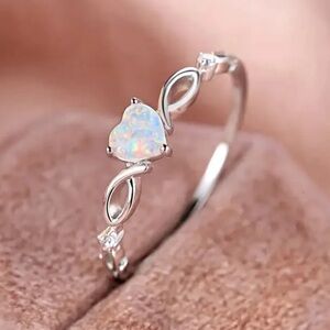 "Eternity Unlimited" Opal Heart Engagement Wedding Ring